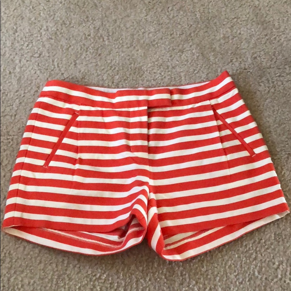 Orange Striped J. Crew 3 Inch Chino